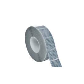 Rola 45 metri banda reflectorizanta auto intrerupta, culoare alba, latime 5 cm