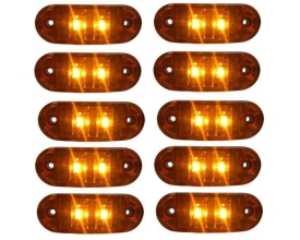 Set 10 lampi Laterale Semnalizare, Gabarit, Led, Portocaliu, Galbena, 12V