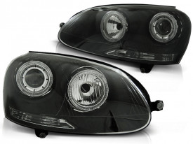 Set 2 Faruri Angel Eyes compatibil cu VW Golf 5 V 2003-2008, Fundal Negru - Img 8