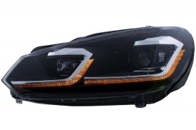 Set 2 Faruri LED compatibil VW Golf 6 VI (2008-2013) Facelift G7.5 Look Silver Semnalizare Secventiala - Img 2