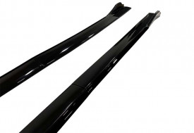 Set 2 Prelungiri praguri tuning 210 cm, negru lucios cu buza neagra - Img 4