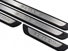 Set 4 protectii praguri din aluminiu compatibil cu DACIA LOGAN 2005-2013, S-Dizayn EDITION Line - Img 2
