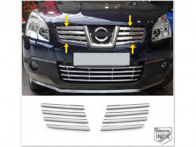 Set 8 ornamente inox grila compatibil cu Nissan Qashqai, Qashqai +2 2007-2010 - Img 2