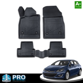 Set covorase auto cauciuc OPEL Astra J 2009-2015, forma tavita 3D - Img 2