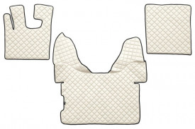 Set covorase camion, piele ecologica compatibil cu DAF XF105 2005-2012, XF106 2012-> Crem, AUTOMAT - Img 1