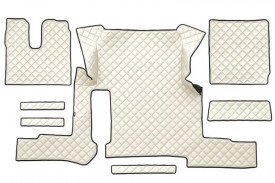 Set covorase camion, piele ecologica compatibil cu Man TGX 2018-2020, crem, cutie manuala, 1 sertar