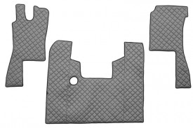 Set covorase camion, piele ecologica compatibil cu SCANIA R 1995-2005 Gri, MANUALA - Img 1