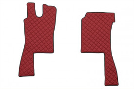 Set covorase camion, piele ecologica compatibil cu SCANIA R 1995-2005 Rosu, MANUALA - Img 2
