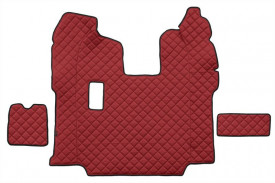 Set covorase camion, piele ecologica compatibil cu SCANIA R 2010-2016 Rosu, MANUALA, scaune normale - Img 3
