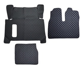 Set covorase camion, piele ecologica compatibile cu Man TGX 2007-2017 Manual, Negru cu un sertar