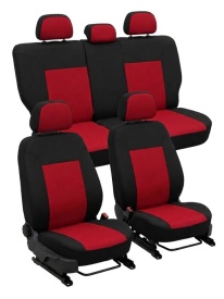 Set huse auto pentru scaune compatibile OPEL ASTRA H 2004-2011 COMBI, material textil negru cu rosu, Lichidare de stoc!
