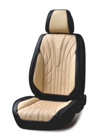 Set huse scaune auto compatibil cu Audi A4 B8 2008-2015 piele ecologica Negru cu crem, fata-spate - Img 2