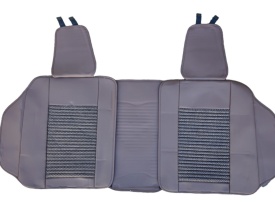 Set huse scaune auto compatibil cu Dacia Logan II 2012-2018 piele ecologica maro cu material textil maro, fata-spate - Img 5