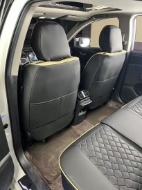 Set huse scaune auto compatibil Opel Astra H 2004-2010, fata-spate, Piele ecologica Negru cu crem - Img 3