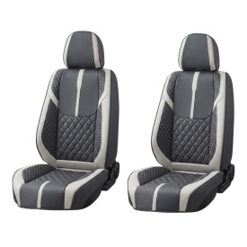 Set huse scaune auto compatibil Renault Fluence 2009-2016, fata-spate, Piele ecologica Negru cu gri deschis - Img 3