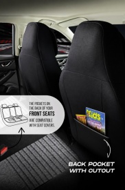 Set huse scaune auto compatibil Renault Fluence 2009-2016, fata-spate, piele ecologica cu textil, cu tetiera integrata, negru cu gri - Img 2