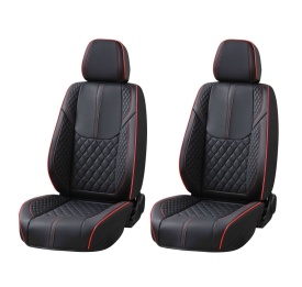 Set huse scaune auto compatibil VW Polo 2009-2017, fata-spate,Piele ecologica Negru cu cusatura rosie - Img 3