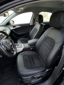 Set huse scaune auto, dedicate Audi A6 C7 2011-2018, piele ecologica cu textil, negru cu negru, Lichidare stoc! - Img 2