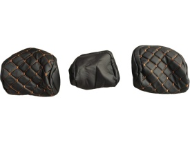 Set huse scaune auto, dedicate VW Passat B8 2015->, piele ecologica neagra si cusaturi maro in romb, Lichidare stoc! - Img 2