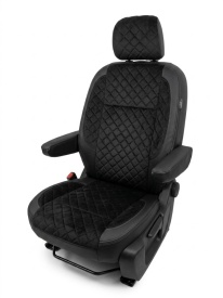 Set huse scaune auto pentru Opel Combo Life 2018->, 3 scaune individuale spate, piele ecologica cu imitatie de alcantara, negru, Lichidare stoc! - Img 3