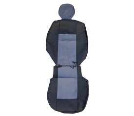 Set huse scaune autoutilitara 2+1 pentru fata culoare negru cu gri, material textil compatibil cu Renault Trafic 2014-2019 VAN - Img 5