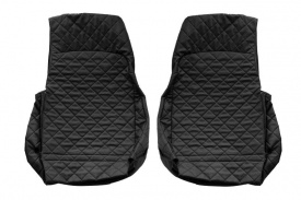 Set huse scaune camion compatibil cu DAF XF XG XG+ 2021->, Negru, piele ecologica cu velur - Img 2