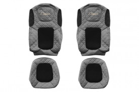 Set huse scaune camion compatibil cu FORD F-MAX 2018->, Negru cu gri, piele ecologica cu velur