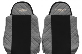 Set huse scaune camion compatibil cu MAN TGA TGL TGS TGM 2000->, negru cu gri, piele ecologica cu velur - Img 2