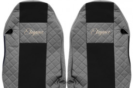 Set huse scaune camion compatibil cu MAN TGX 2007-2020, negru cu gri, piele ecologica cu velur, scaun sofer normal - Img 2