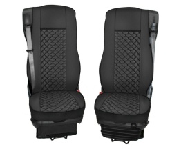 Set huse scaune camion compatibile cu DAF XF 106 euro 6 2012->, piele ecologica neagra