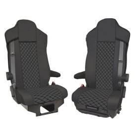 Set huse scaune camion compatibile cu MAN TGX 2007-2021, piele ecologica neagra