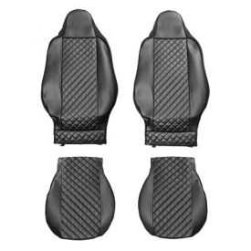 Set huse scaune camion compatibile cu MAN TGX II 2021->, piele ecologica negru - Img 2