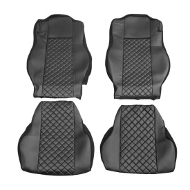 Set huse scaune camion compatibile cu Mercedes Actros MP4 MP5 2011->, piele ecologica negru cu negru - Img 5