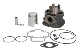 Set motor , cilindru , piston, segmenti si set garnituri 2T , capacitate 80cc, 47mm compatibil cu Piaggio/Gilera 2T Lc Runner/Nrg/Ntt, cu 4 colturi