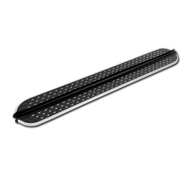 Set praguri trepte laterale cu suporti compatibil VW T5, T6 2003-2021, Caroserie Lunga, negru cu margine cromata Diamond Design