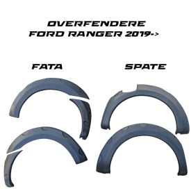 Set protectii aripa overfendere, compatibil FORD RANGER 2019->, plastic ABS