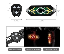 Set semnalizatoare pentru bicicleta, trotineta cu claxon inclus, incarcare USB, 5 moduri de iluminare, rezistenta la apa si praf IP65, instalare usoara - Img 3