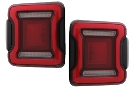 Stopuri Full LED compatibil cu Jeep Wrangler IV 2018-> Rosu cu Semnal Dinamic si Dinamic StartUp - Img 7