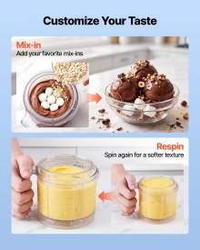 Aparat de inghetata 7 in 1, aparat de inghetata de casa cu amestecare si rotire rapida pentru o textură fina si cremoasa, sorbet, milkshake, iaurt inghetat si inghetata usoara - Img 6