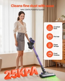Aspirator fara fir, aspirare puternica de 25KPA, aspirator reincarcabil anti-incurcare cu recipient de praf, aspirator de mana usor cu autonomie de 35 de minute pentru casa, covoare, par de animale, podele dure - Img 4