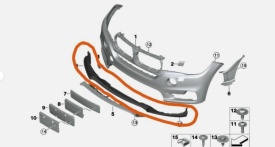 Bara auto fata compatibil cu BMW X5 F15 2013-> cu gauri pentru senzorii de parcare - Img 2