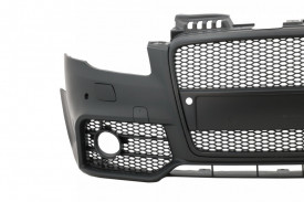 Bara Fata cu Grila Centrala compatibil cu Audi A4 B7 2004-2008 RS4 Look Negru - Img 2