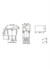 Buton comutator dublu 2 pozitii, On Off, iluminat rosu 6 picioare 250V 15A, bucata - Img 3