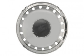Capac roată față, material: oțel inoxidabil, diametru jantă: 19,5 inch, convex (cu găuri)