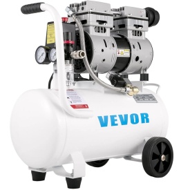 Compresor de aer 25L, portabil, 1 CP, fara ulei, rezervor de otel 750 W, compresor de aer 115 PSI, compresor ultra silentios pentru reparatii la domiciliu, umflarea anvelopelor - Img 10