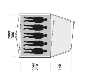 Cort camping tip cupola cu 2 camere, potrivit pentru 5 persoane, 360x320x180 cm, Outwell Tent Cloud 5 - Img 8
