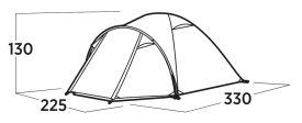 Cort camping tip cupola pentru 4 persoane, 330x225x130 cm, Easy Camp Tent Setesdal 4 - Img 10
