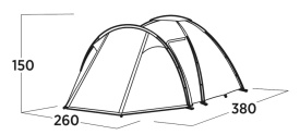 Cort pentru camping tip cupola pentru 4 persoane, 380x260x150 cm, Easy Camp Tent Lomsdal 4 - Img 11