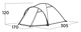 Cort tip cupola pentru 3 persoane, 305x170x120 cm, Easy Camp Tent Setesdal 3 - Img 11
