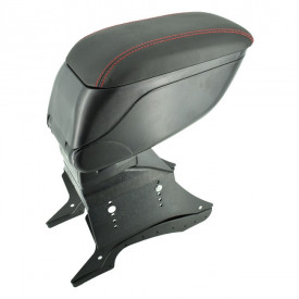 Cotiera auto universala neagra si cusatura rosie - Img 1